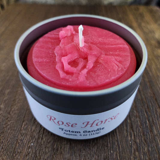 Rose Horse Totem Candle in Tin