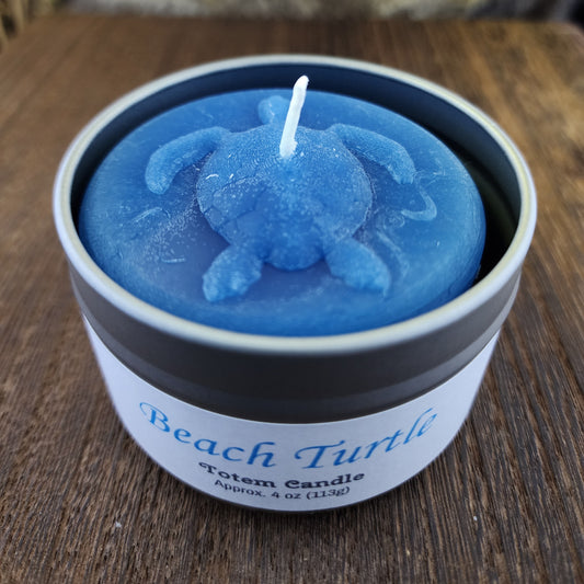 Beach Turtle Totem Candle in Tin