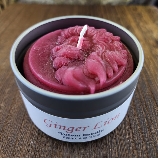 Ginger Lion Totem Candle in Tin