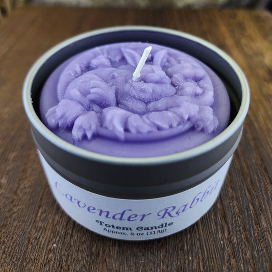 Lavender Rabbit Totem Candle in Tin