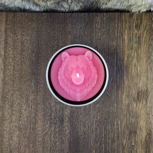 Strawberry Bear Totem Candle in Tin