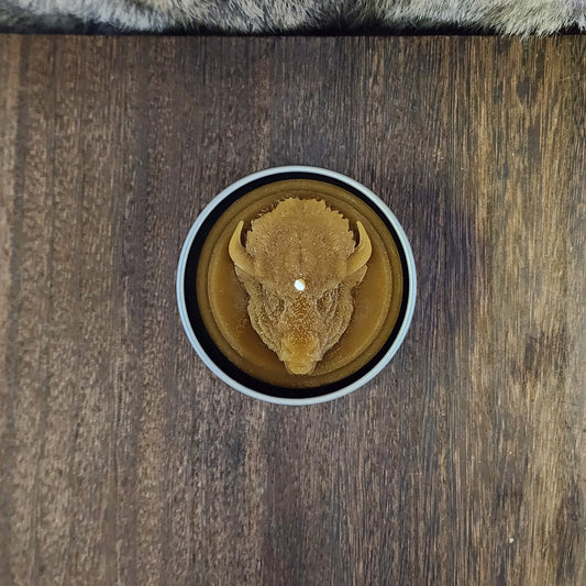 Chocolate Bison Totem Candle in Tin