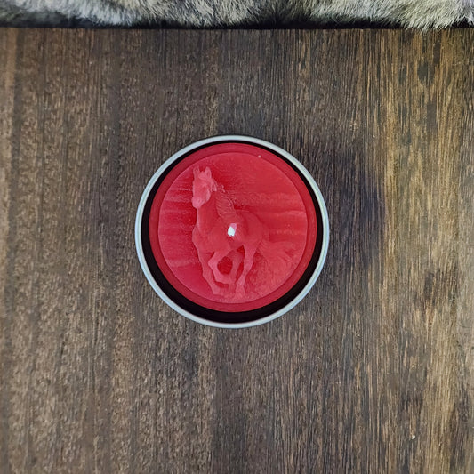 Rose Horse Totem Candle in Tin