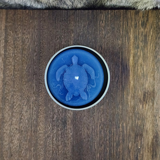 Beach Turtle Totem Candle in Tin