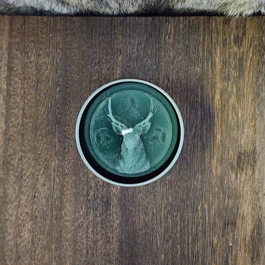 Forest Stag Totem Candle in Tin